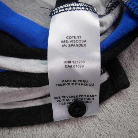 Travis Matthew Mens Large Black Blue Multicolored Stripe Short Sleeve Polo Shirt - Picture 6 of 12